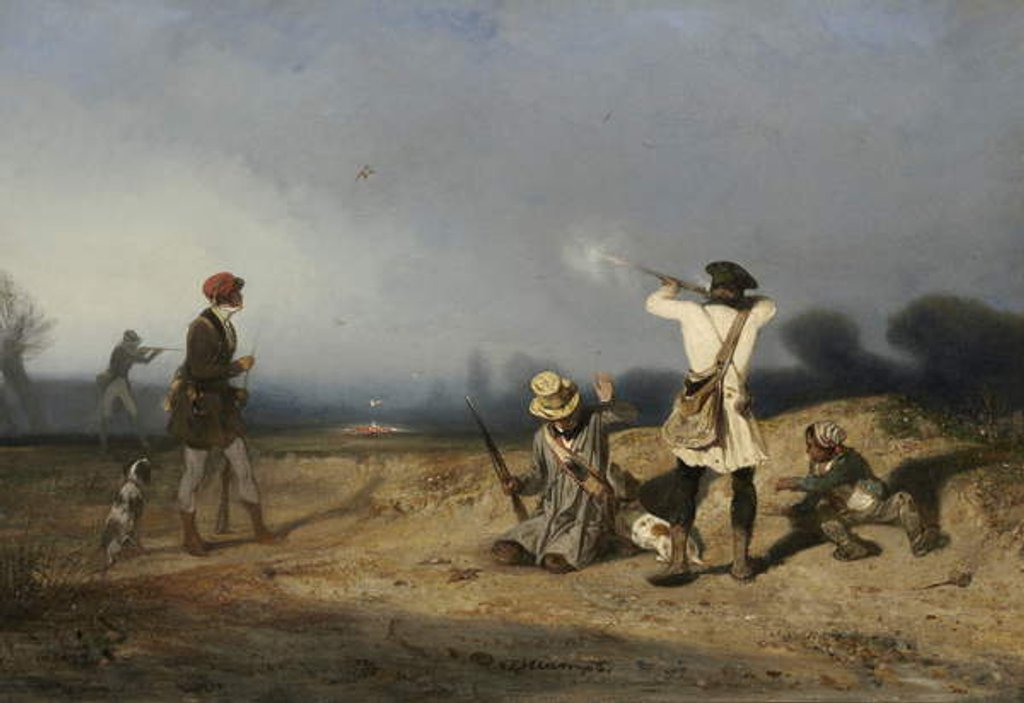 Detail of Bird Hunting, 1830 by Alexandre Gabriel Decamps