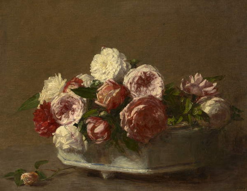 Detail of Roses in a Porcelain Planter, c.1875-1900 by Victoria Dubourg