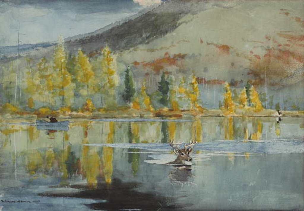 Detail of An October Day, 1889 by Winslow Homer