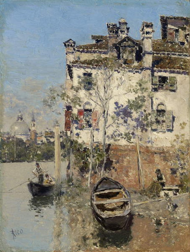 Detail of Venice, House on the Canal, c.1900 by Martin Rico y Ortega