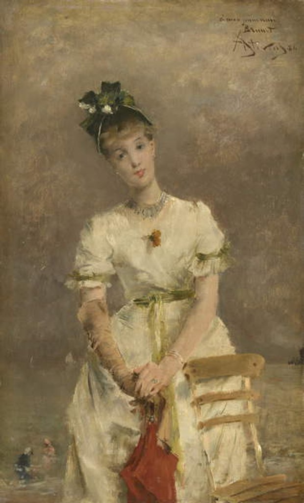 Detail of Young Woman by the Sea, 1886 by Alfred Emile Stevens