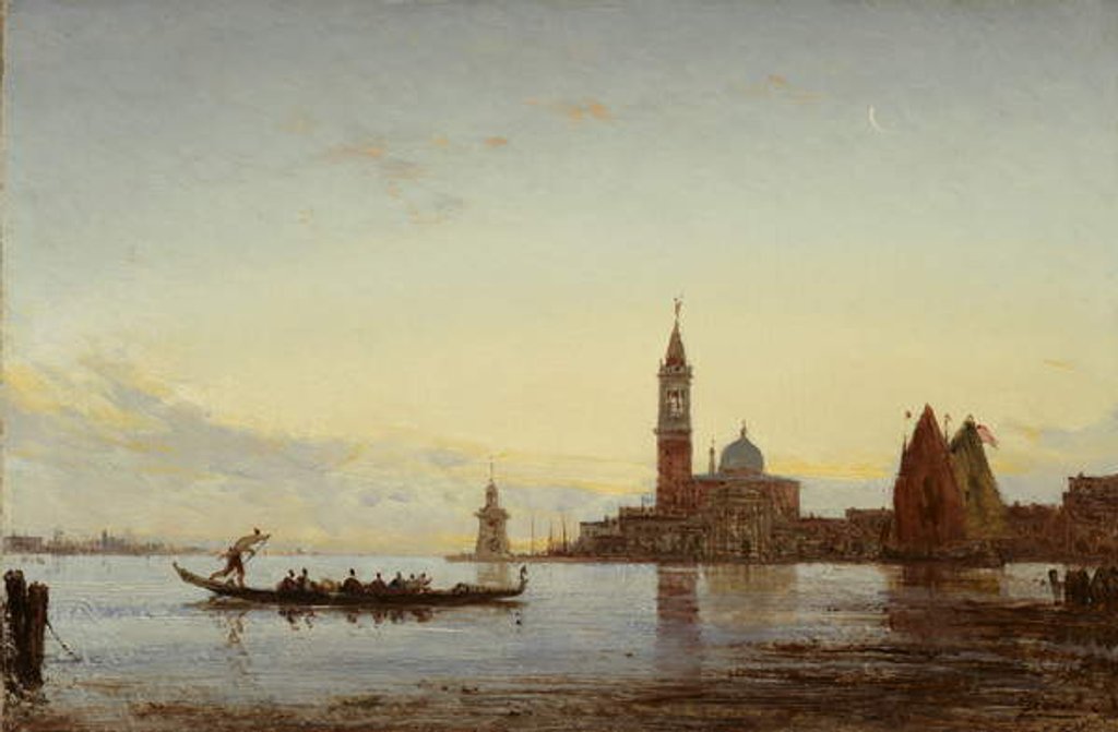 Detail of The Grand Canal, Venice, c.1865 by Felix Ziem