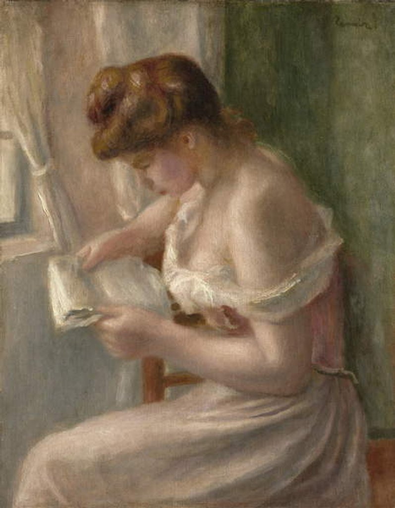 Detail of Woman Reading, c.1895 by Pierre Auguste Renoir