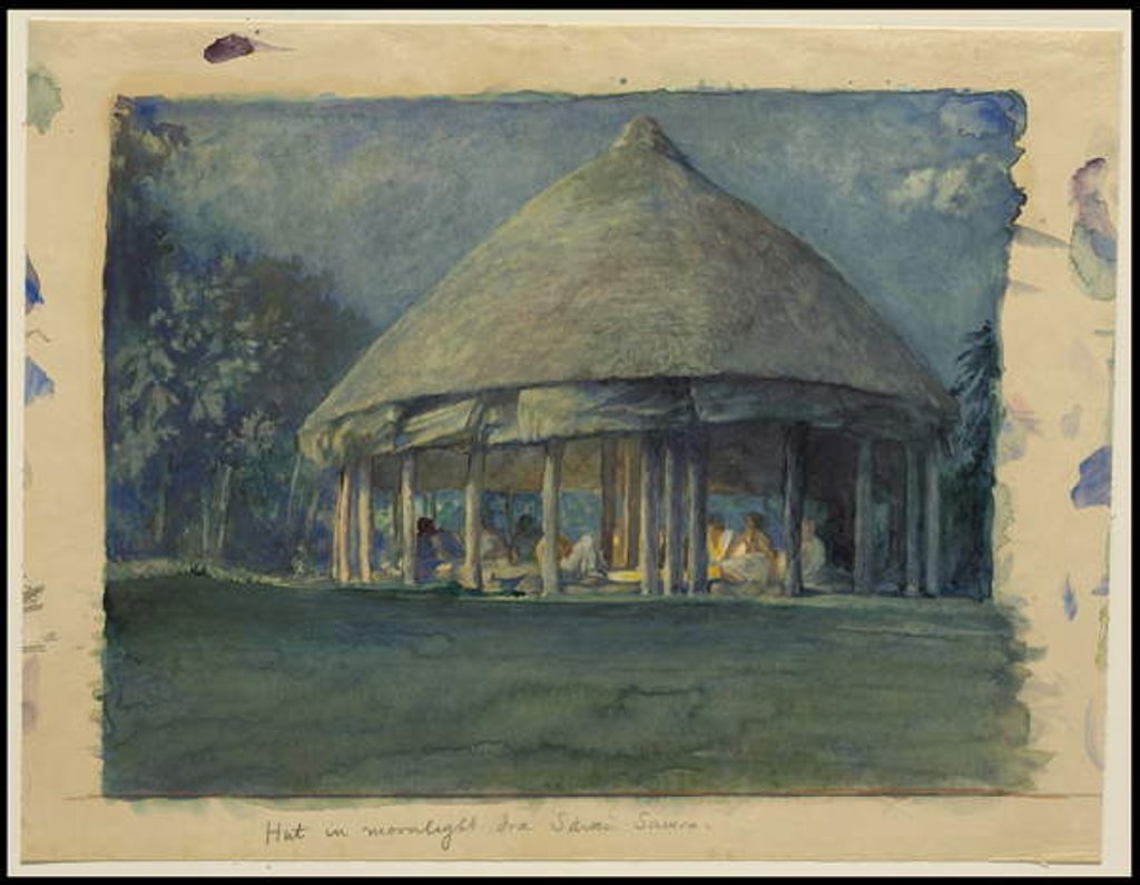 Detail of Hut in Moonlight, Iva, Savaii, October 1890, 1890 by John La Farge or Lafarge