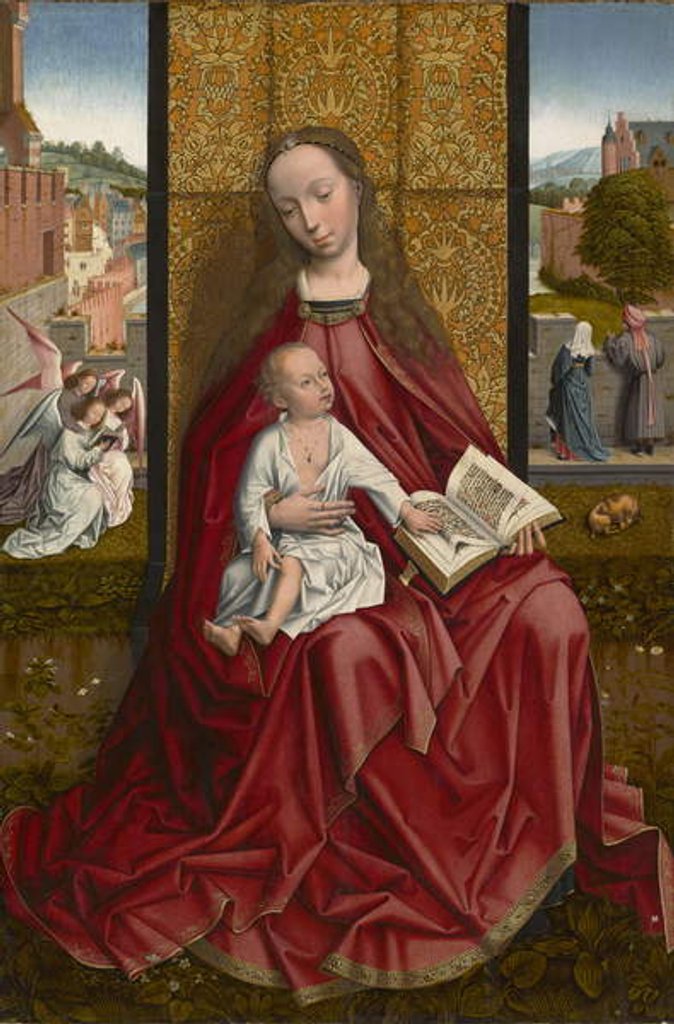 Detail of The Virgin and Child Enthroned, c.1500 by Master of the Embroidered Foliage