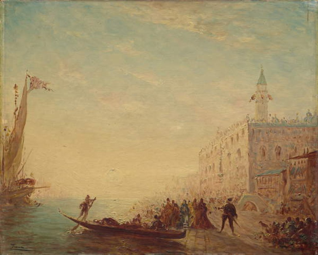 Detail of Riva degli Schiavoni, Sunset, 1880s by Felix Ziem