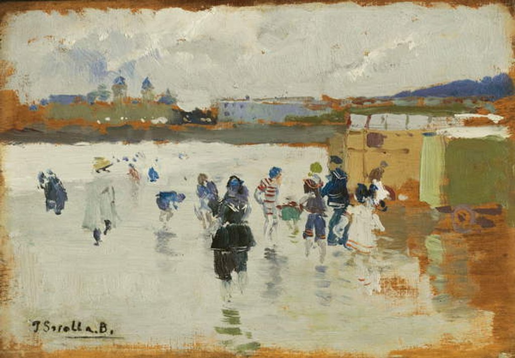 Detail of La Concha Beach, San Sebastián, 1906 by Joaquin Sorolla y Bastida