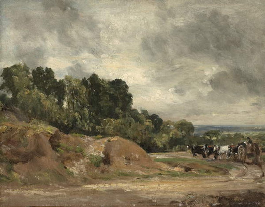 Detail of Sandbanks and a Cart and Horses on Hampstead Heath, c.1820-25 by John Constable