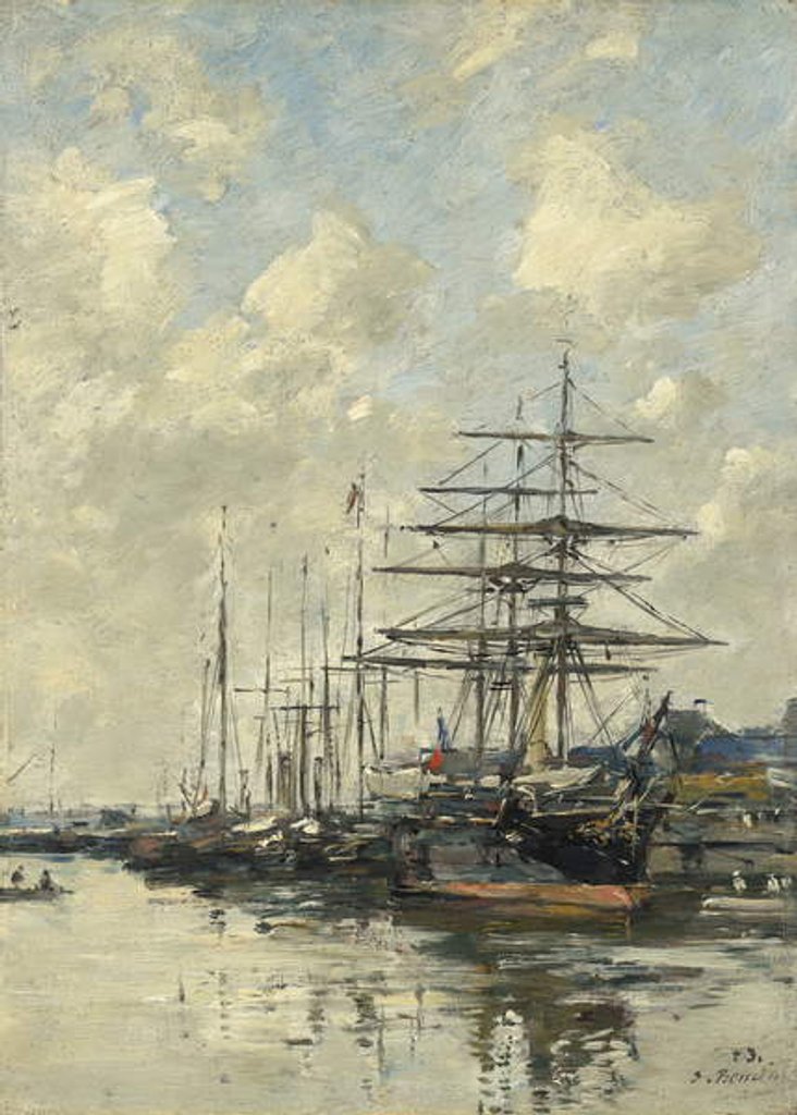 Detail of Deauville, the Boat Basin, 1887 by Eugene Louis Boudin