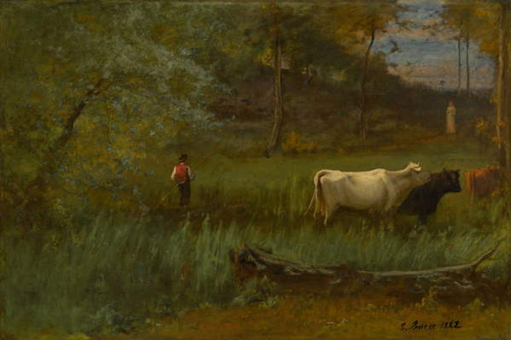 Detail of A Pastoral, c.1882-85 by George Snr. Inness