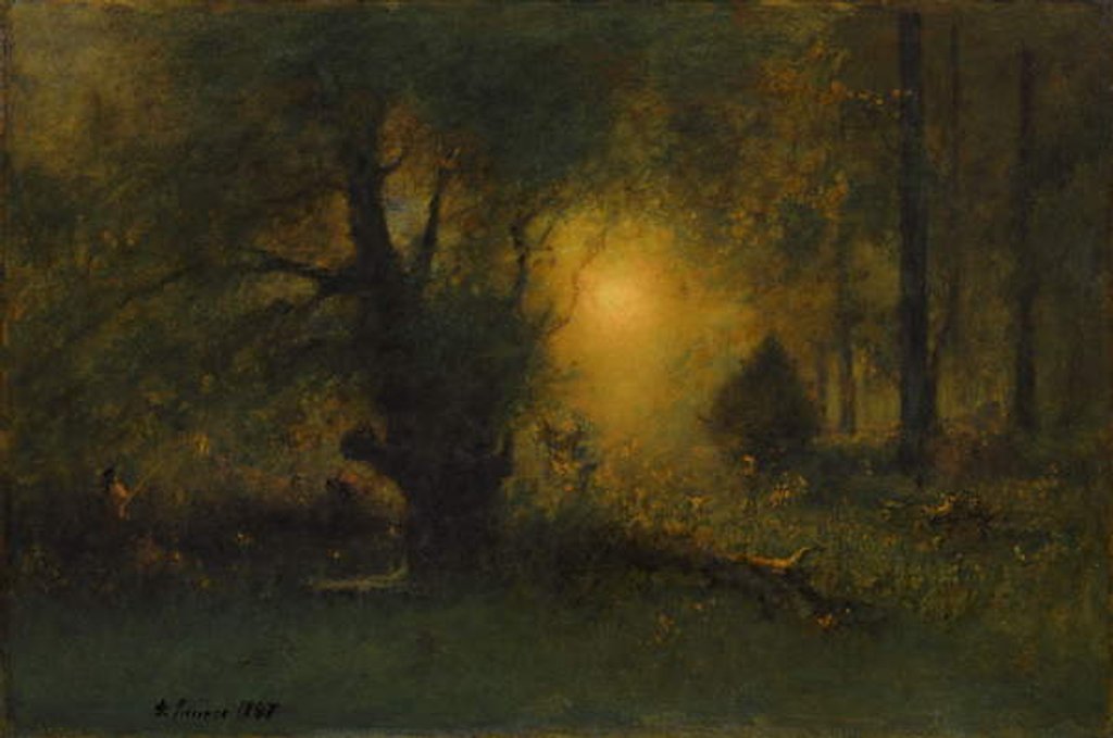 Detail of Sunrise in the Woods, 1887 by George Snr. Inness