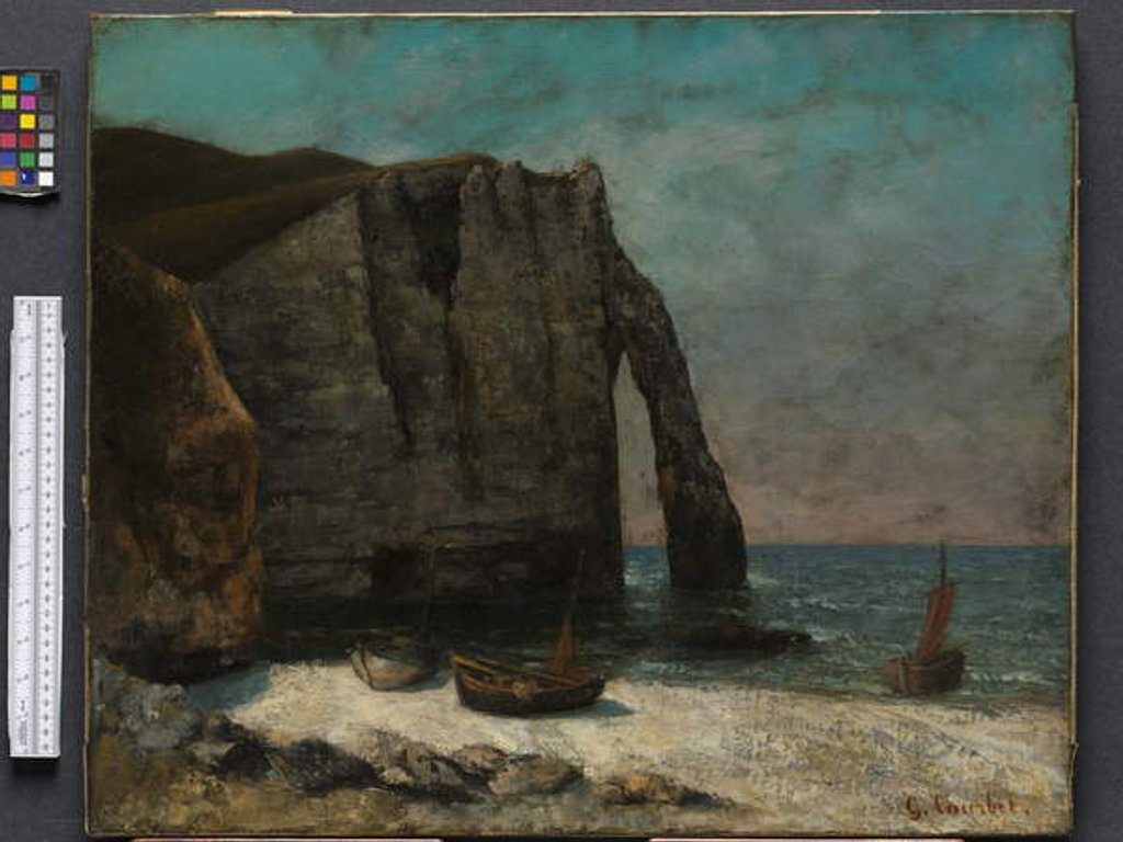 Detail of The Cliff at Étretat, after 1872 by Gustave Courbet