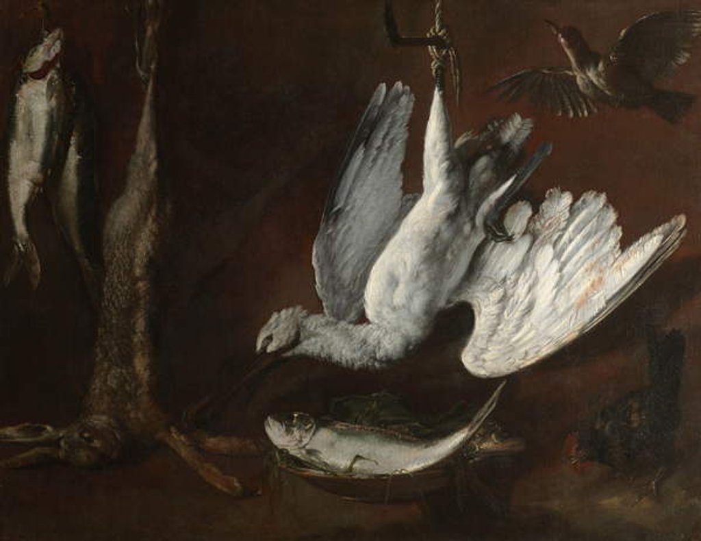 Detail of Hare, Spoonbill, and Fish, mid-1600s by Italian School