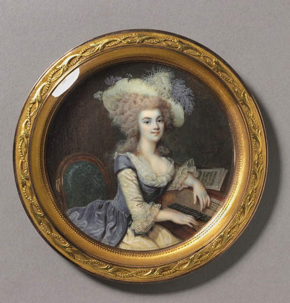 Detail of Portrait of a Woman at a Harpsichord, c.1788 by Francois Dumont