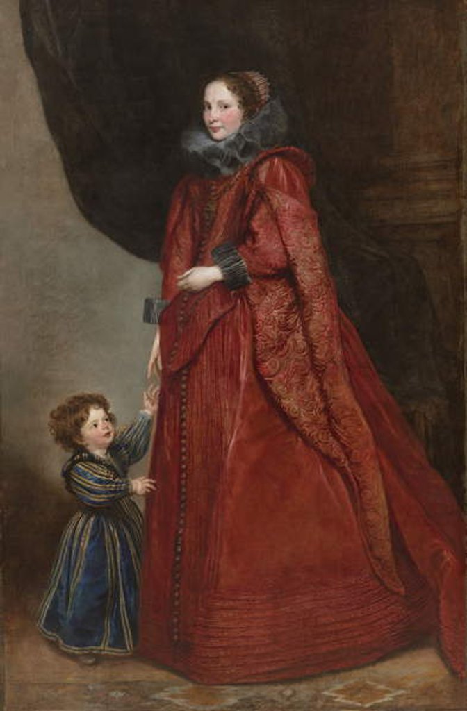 Detail of Portrait of a Woman and Child, c.1623-25 by Anthony van Dyck