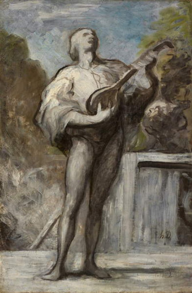 Detail of The Troubadour, 1868-1873 by Honore Daumier