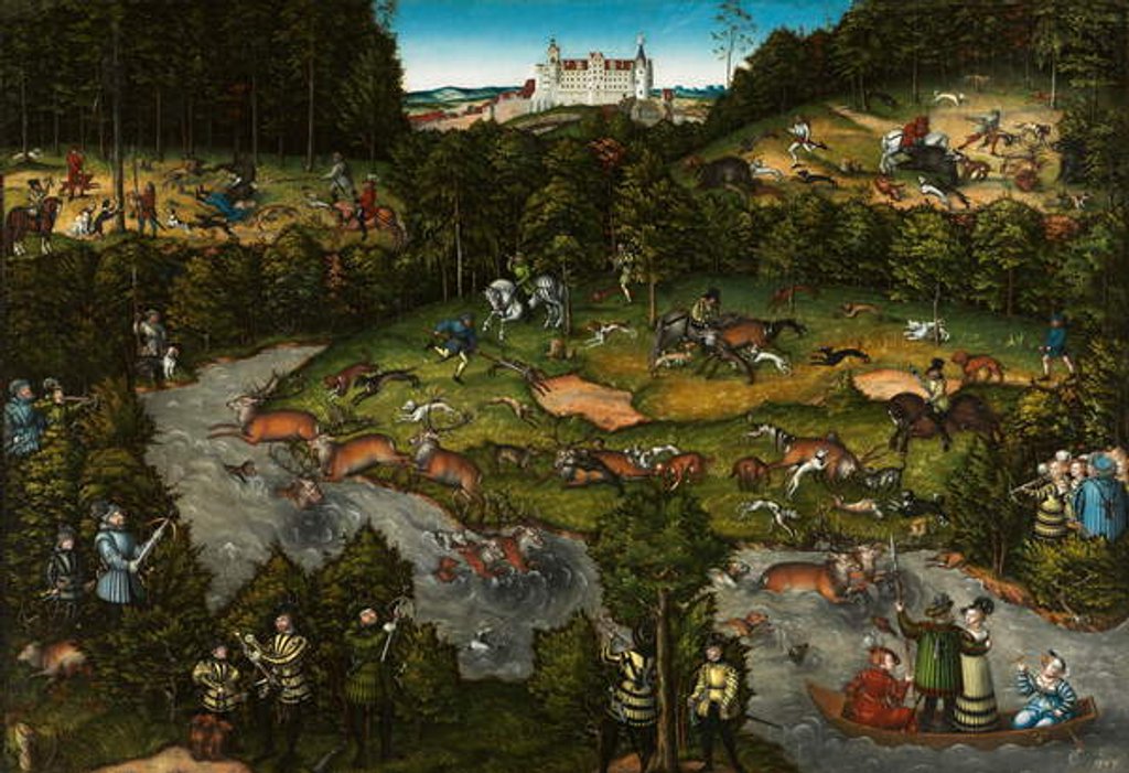 Detail of Hunting near Hartenfels Castle, 1540 by Lucas the Elder Cranach