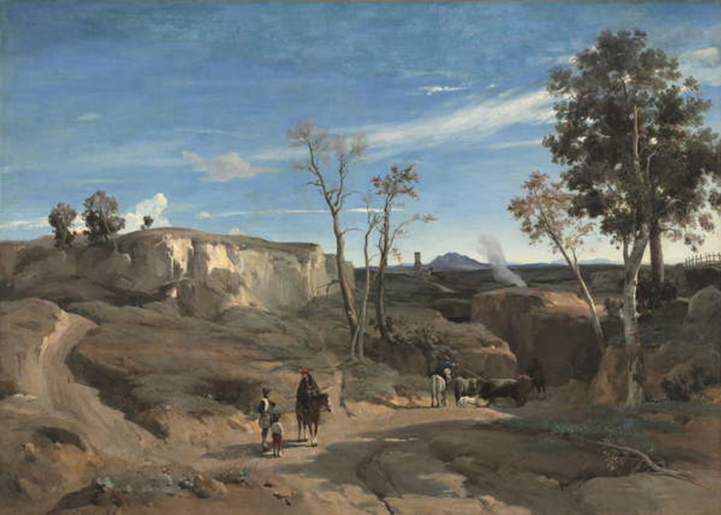 Detail of La Cervara, the Roman Campagna, c.1830-1831 by Jean Baptiste Camille Corot