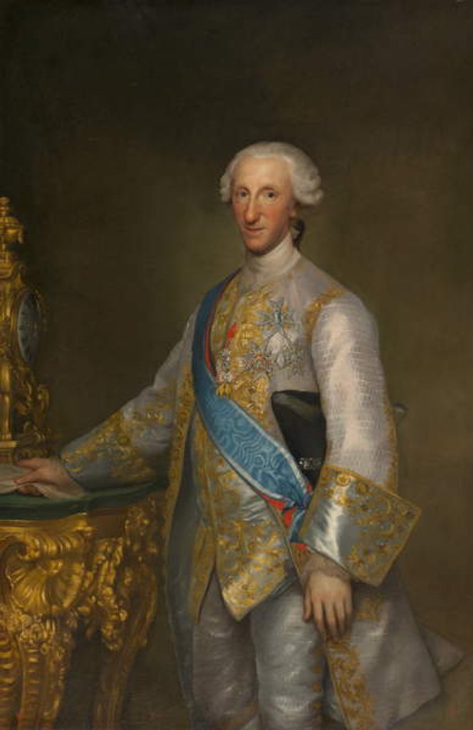 Detail of Portrait of Infante Don Luis de Borbon, c.1776 by Anton Raphael Mengs