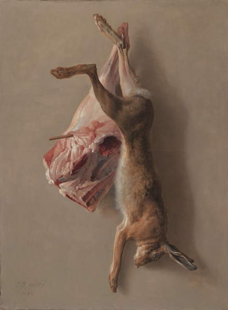 Detail of A Hare and a Leg of Lamb, 1742 by Jean-Baptiste Oudry