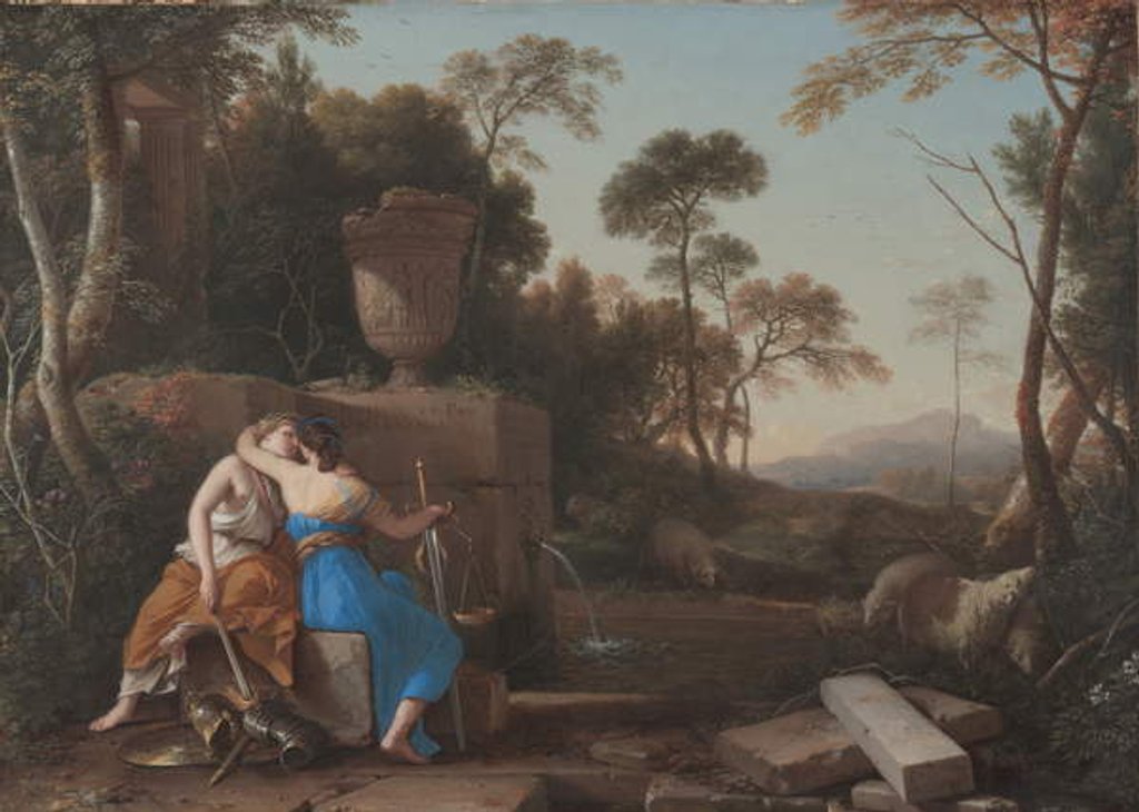 Detail of The Kiss of Peace and Justice, 1654 by Laurent de La Hyre