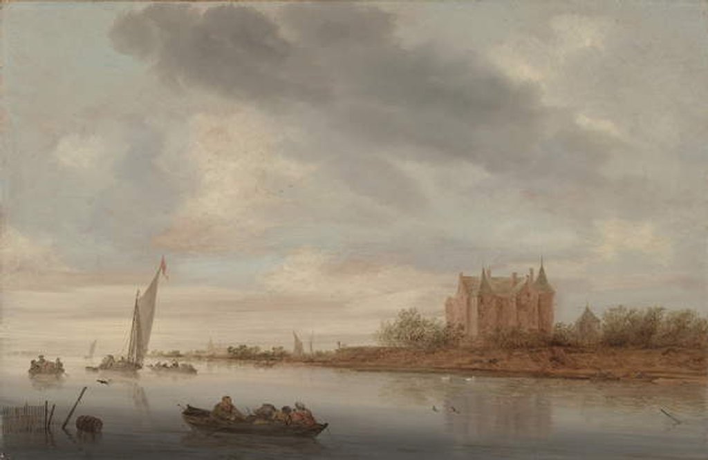 Detail of Castle on a River, 1644 by Salomon van Ruisdael or Ruysdael