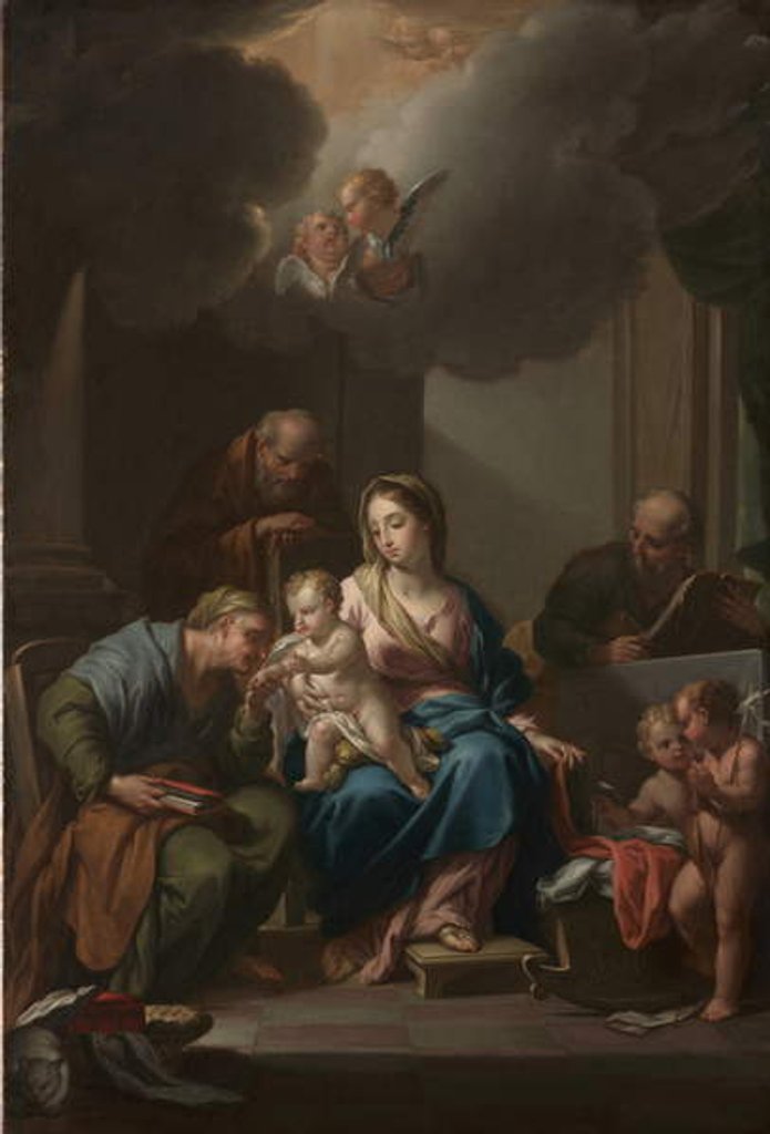 Detail of Presentation Sketch for 'The Holy Family with Saints Anne, Joachim, and John the Baptist', c.1729 by Francesco Trevisani