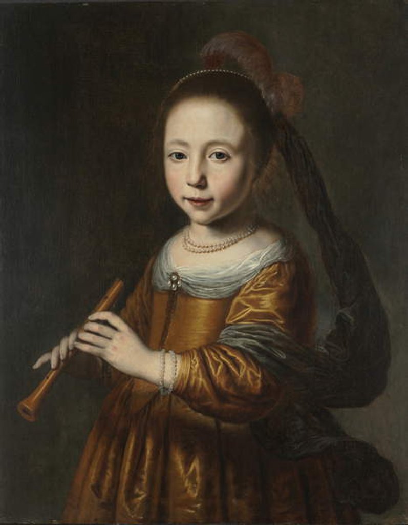 Detail of Portrait of Elizabeth Spiegel, 1639 by Dirck Santvoort