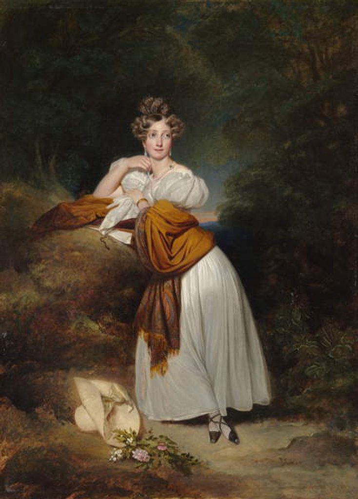 Detail of Sophie Guillemette, Grand Duchess of Baden, 1831 by Franz Xaver Winterhalter