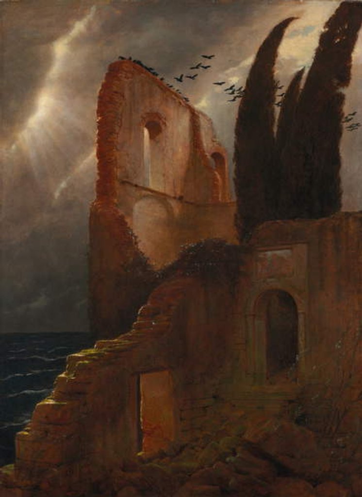 Detail of Ruin by the Sea, 1881 by Arnold Bocklin