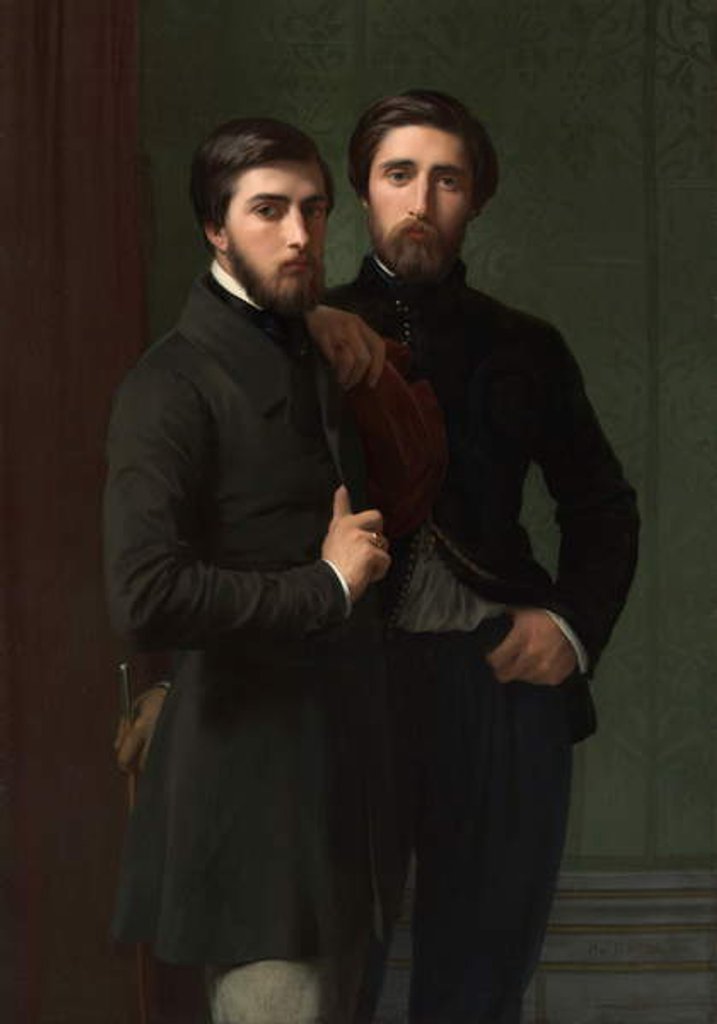 Detail of René-Charles Dassy and His Brother Jean-Baptiste-Claude-Amédé Dassy, 1850 by Hippolyte Flandrin