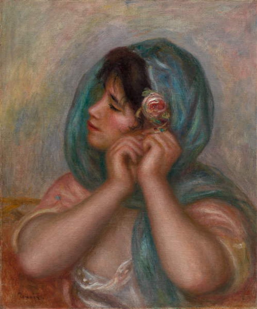 Detail of Young Woman Arranging Her Earring, 1905 by Pierre Auguste Renoir