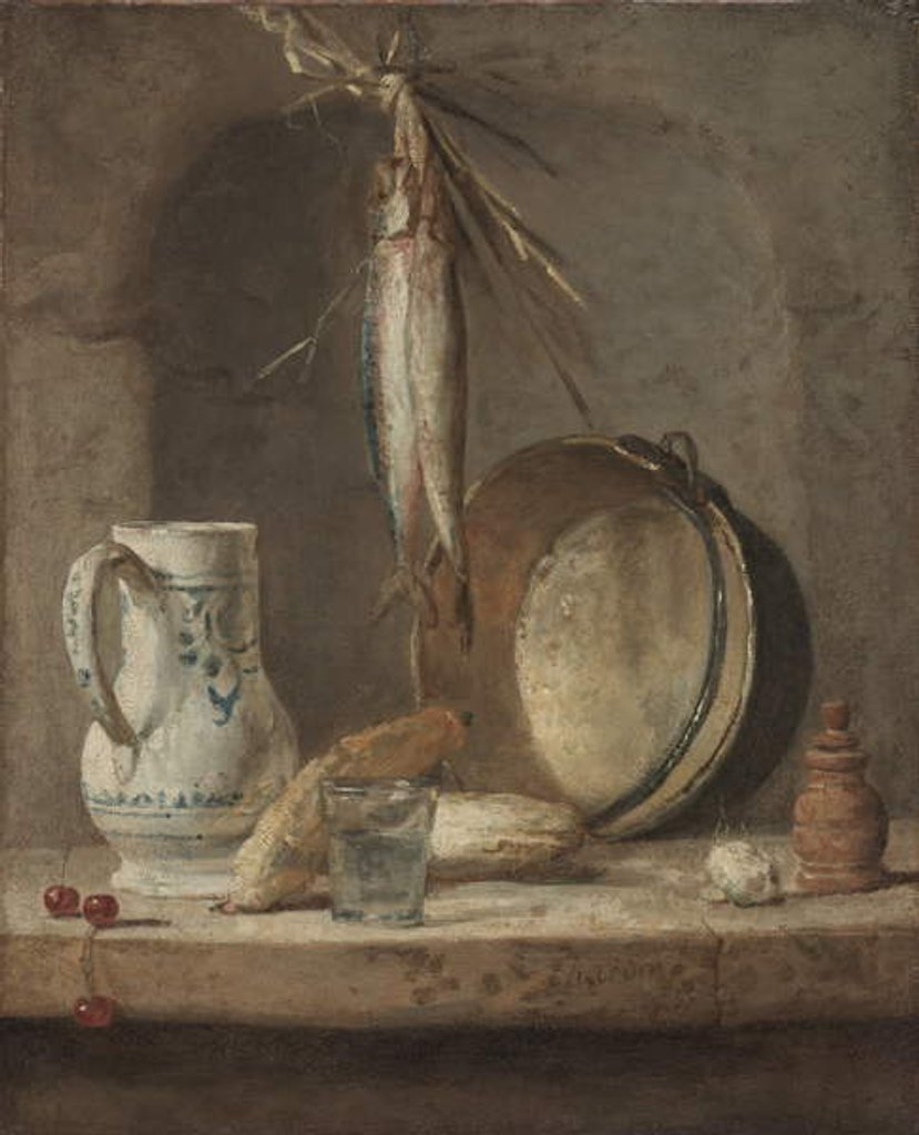Detail of Still Life with Herrings, c.1735 by Jean-Baptiste Simeon Chardin