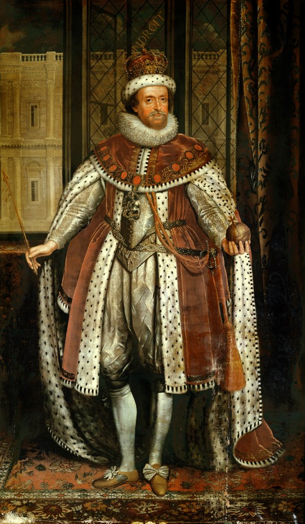 Detail of King James I and VI of Scotland by John Whitehead Walton