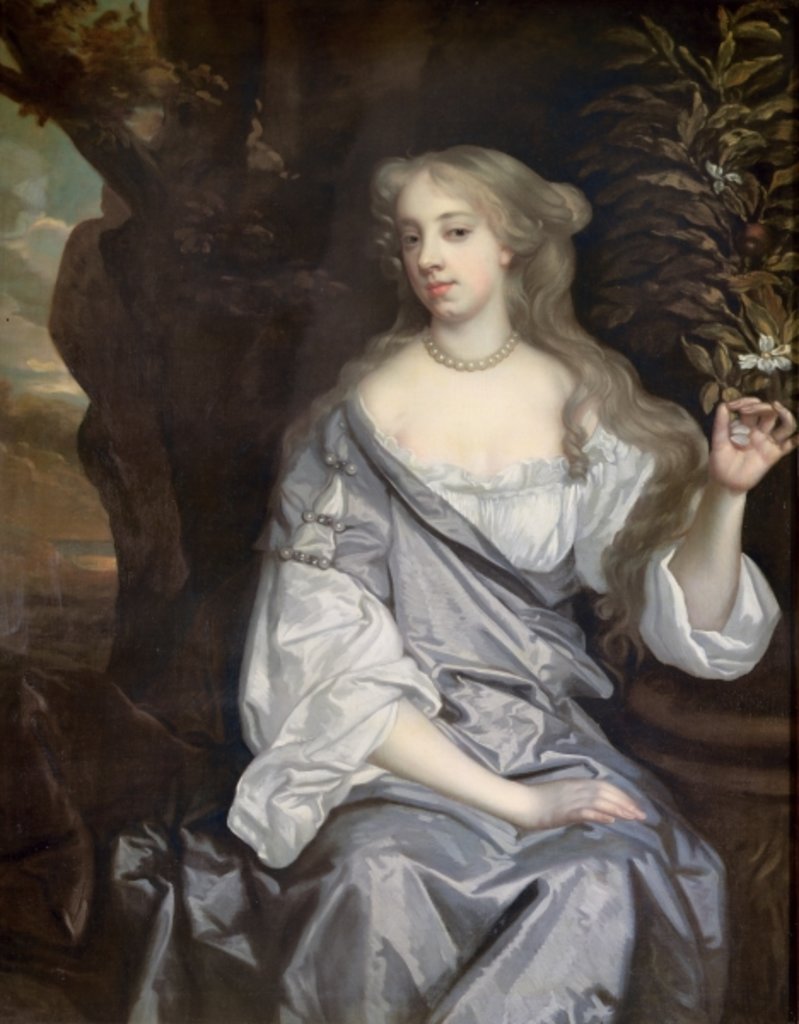 Detail of Portrait of a Lady, said to be Nell Gwynne by Peter Lely