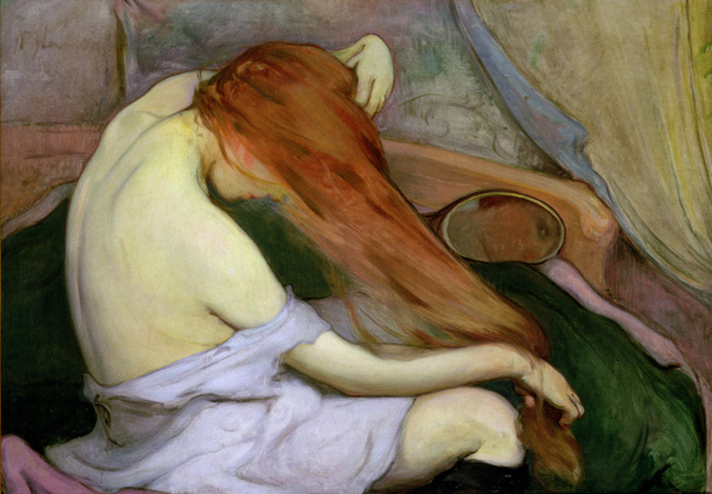 Detail of Woman Combing Her Hair, 1897 by Wladislaw Slewinski
