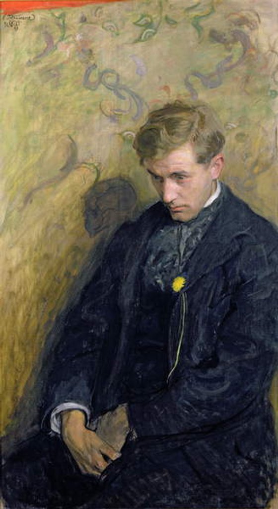 Detail of Melancholic or,Portrait of Antoni Procajlowicz 1898 by Wojciech Stanislaw Weiss
