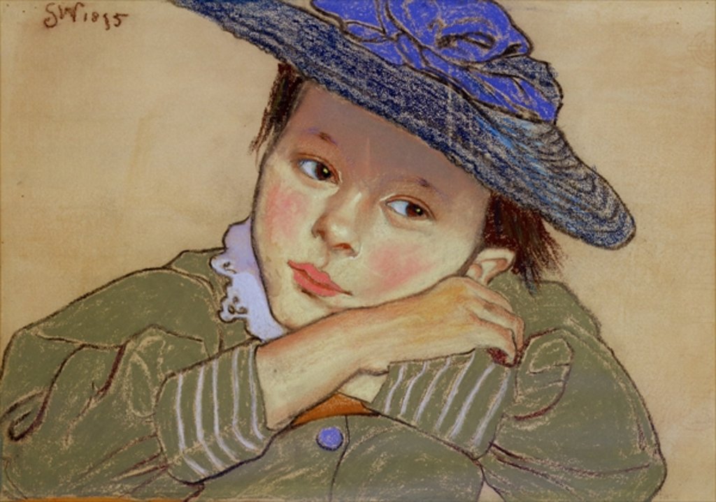 Detail of Girl in a Blue Hat, 1895 by Stanislaw Wyspianski