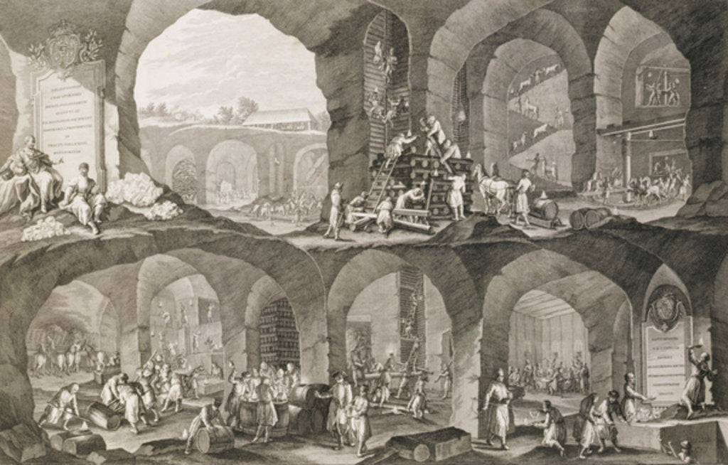 Detail of Inside a Salt Mine in Wieliczka by Johann Esaias Nilson