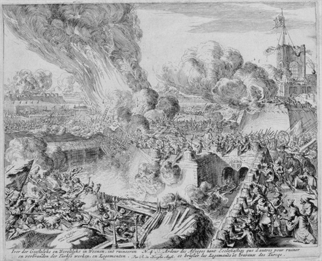 Detail of Vienna Print Cycle, Defence of the Fortifications of Vienna by Civilians, 1683 by Romeyn de Hooghe