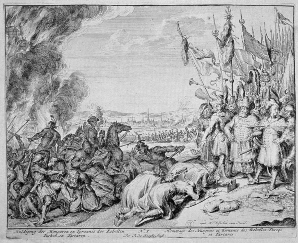 Detail of Vienna Print Cycle, Homage of the Hungarians, 1683 by Romeyn de Hooghe