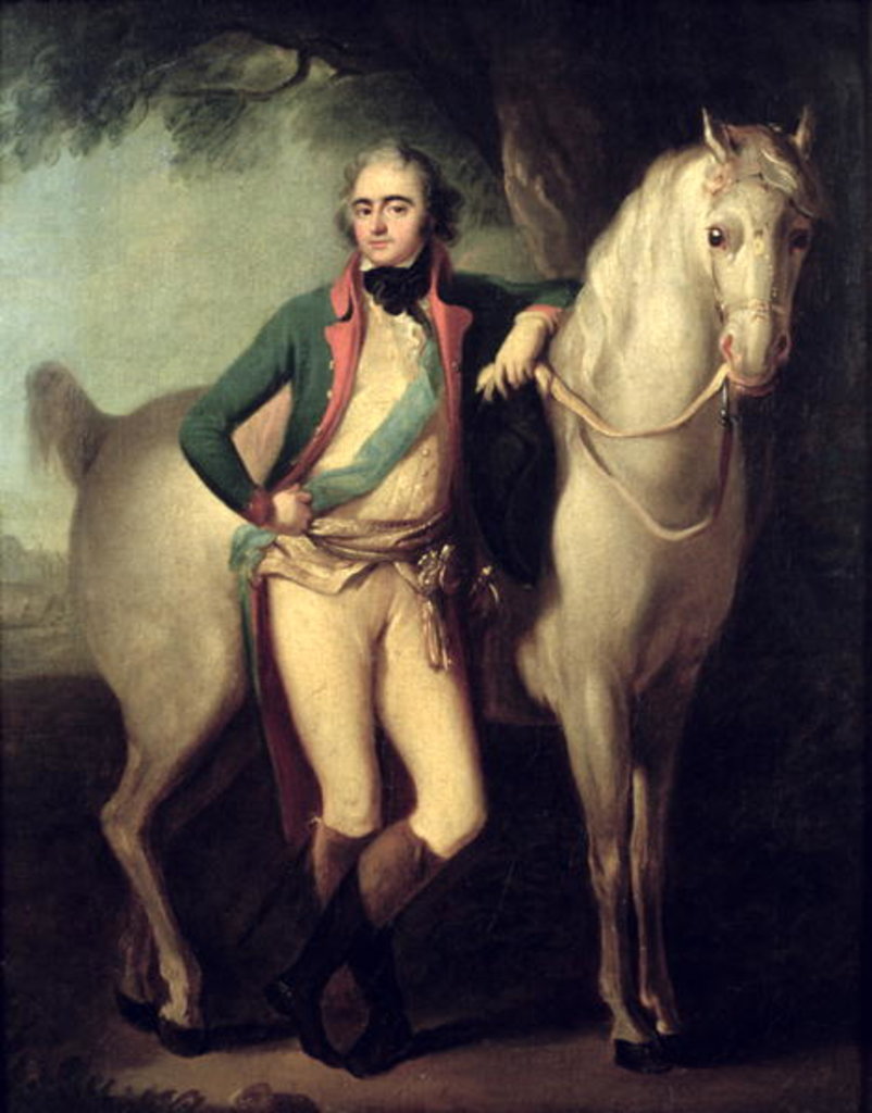 Detail of Prince Josef Anton Poniatowski by his horse by Giuseppe or Josef Grassi