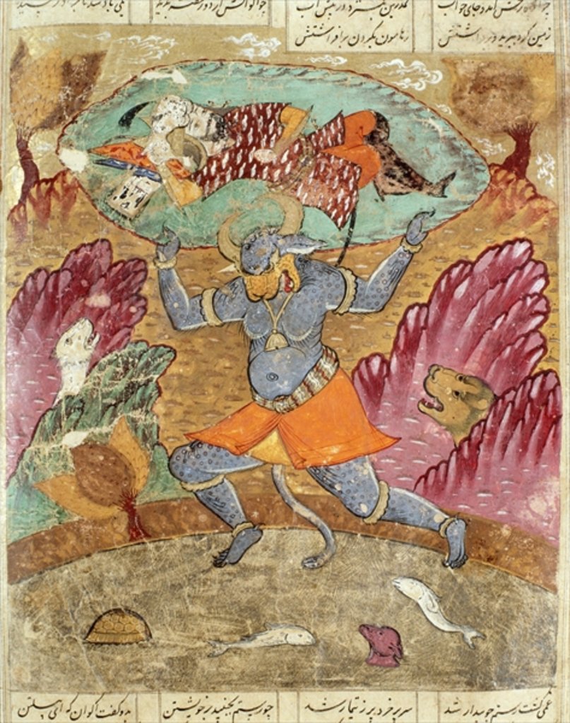 Detail of Rostam carried by Akwan-Diwa by Persian School