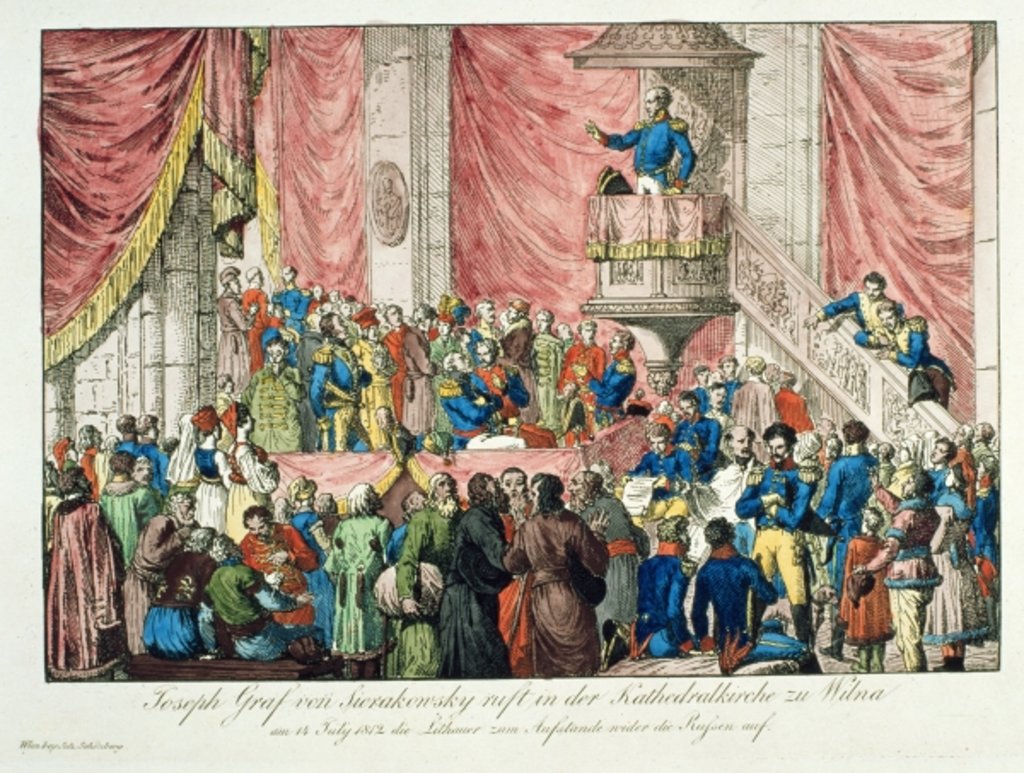 Detail of General Sierakowski calling for the Lithuanian Uprising, 1812 by Johann Nepomuk Schonberg