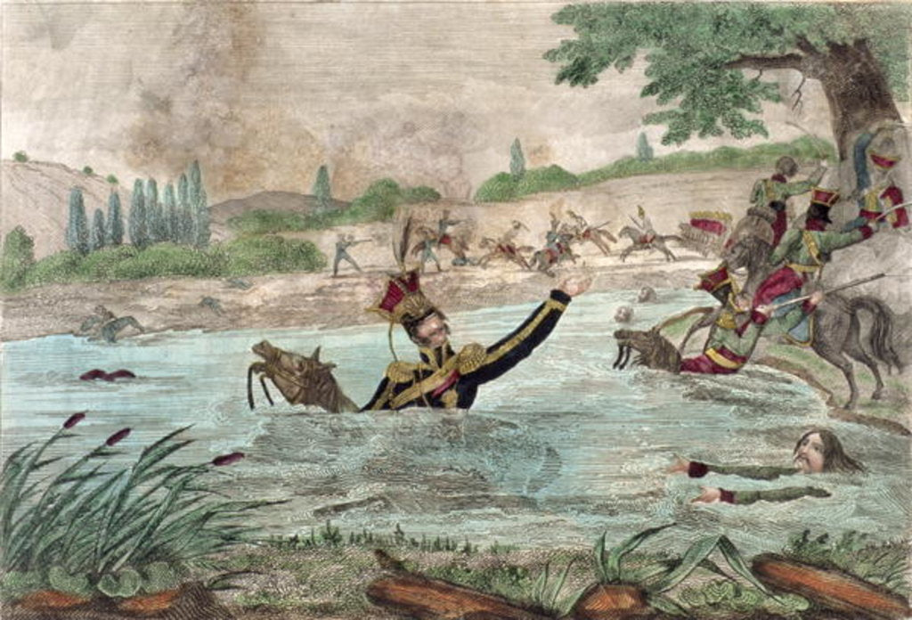 Detail of Death of Prince Joseph Poniatowski in the Elstera River, 1813 by French School