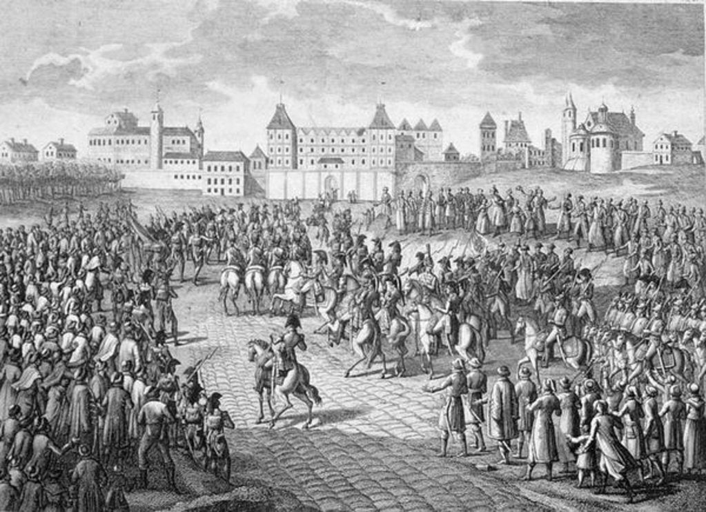 Detail of Triumphant Entry of the French into Warsaw, 28th November 1806 by Pierre Adrien Le Beau