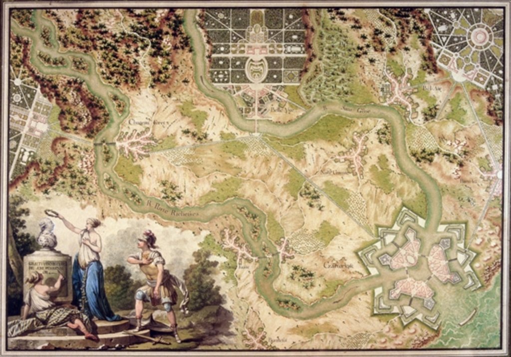 Detail of An imaginary map of Czartorysk by Tadeusz Kosciuszko