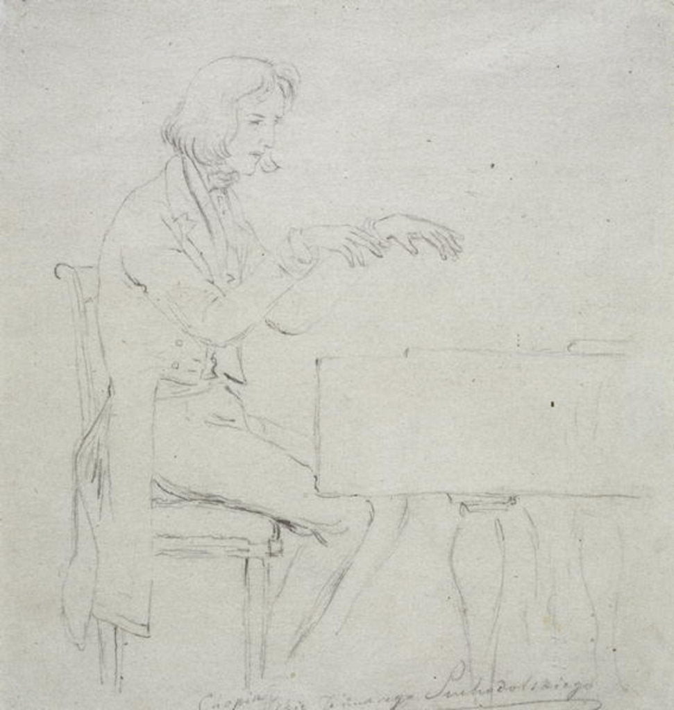 Detail of Frederic Chopin at the Grand Piano by January Suchodolski