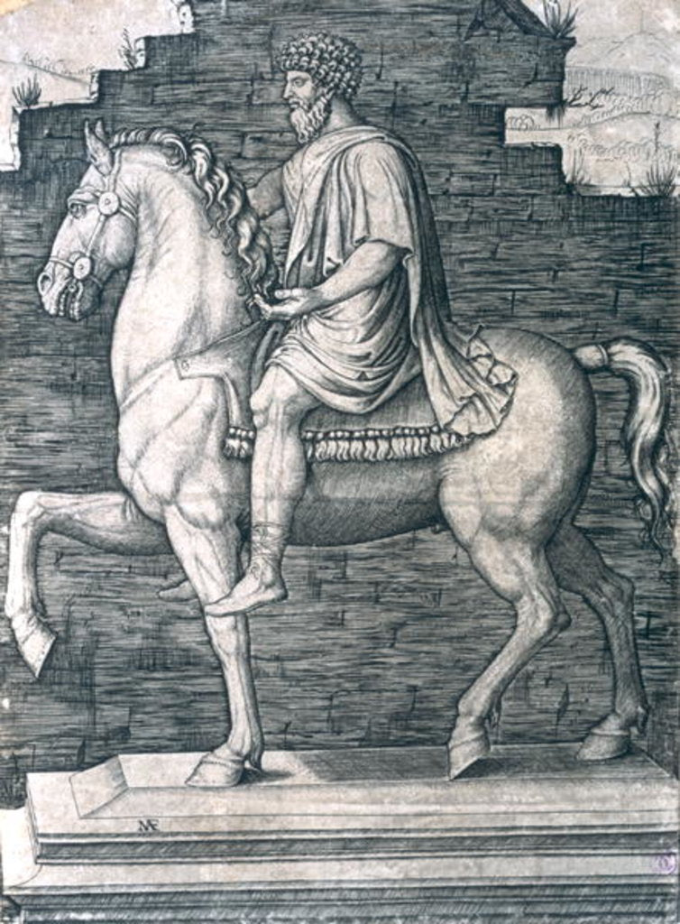 Detail of Equestrian Statue of Marcus Aurelius by Marcantonio Raimondi