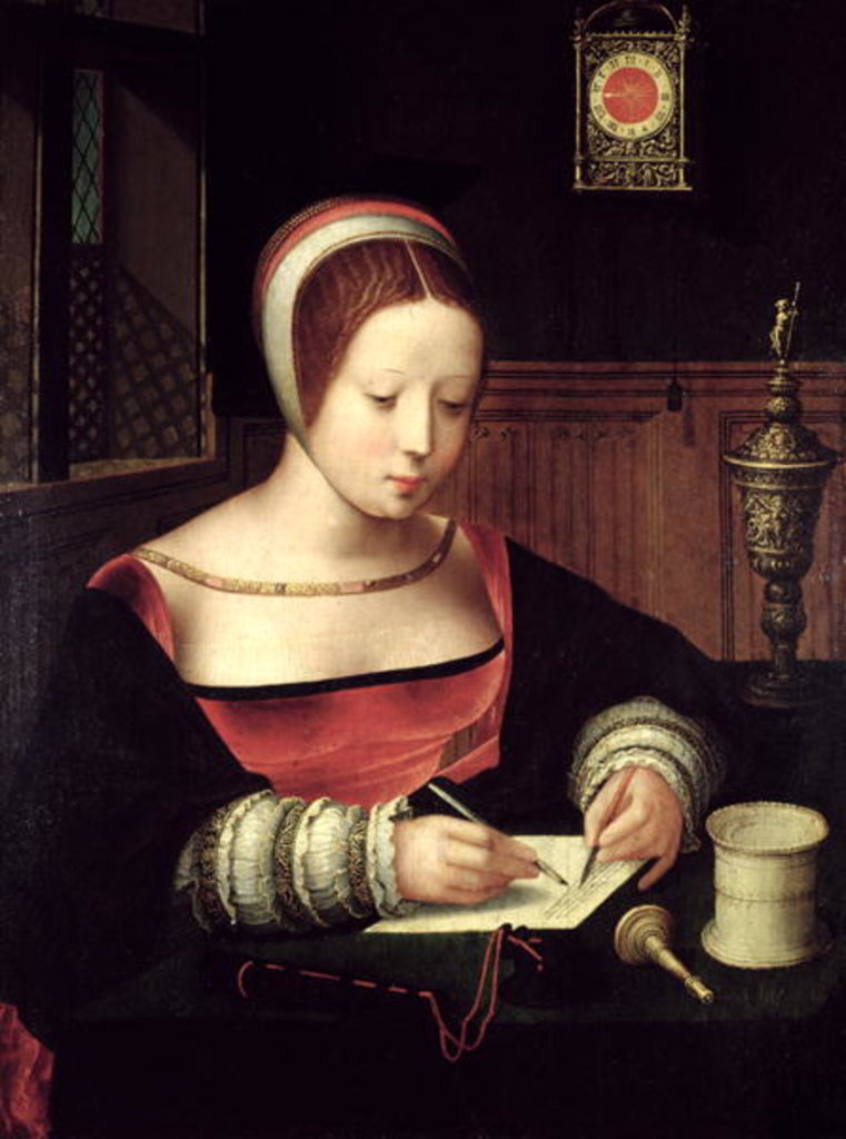 Detail of St. Mary Magdalene Writing, c.1500-50 by Master of the Female Half Lengths